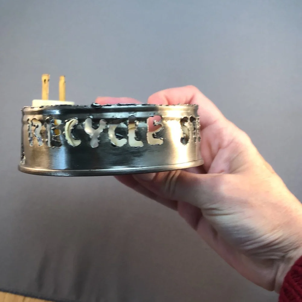 Nightlight made from Steel Can for Recycling